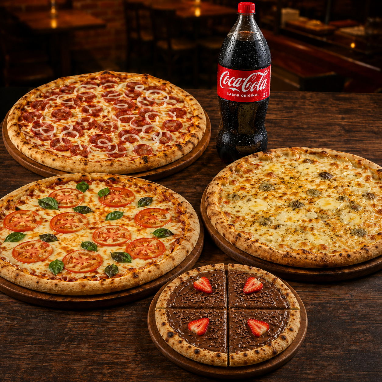 Rodízio em casa com pizzas e brotinho doce
